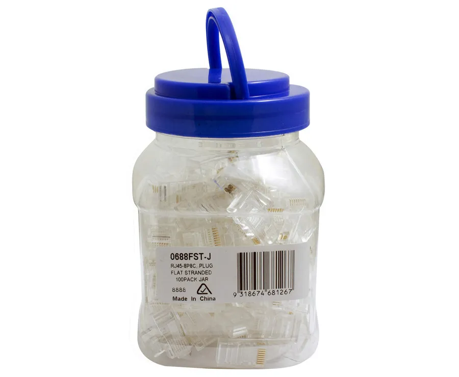 PLUG RJ45 8P8C C5e Strand UTP 100PK Jar