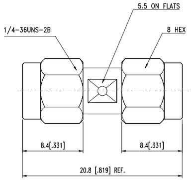 Huang Liang SMA Male to SMA Male Adapter, Precision 26.5 GHz
