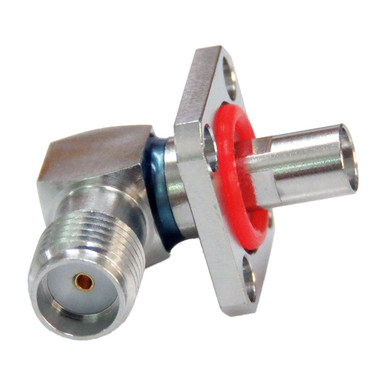 Huang Liang 145-R010.188 SMA Female to SMP Male Right Angle 4-Hole Flange Mount Adapter