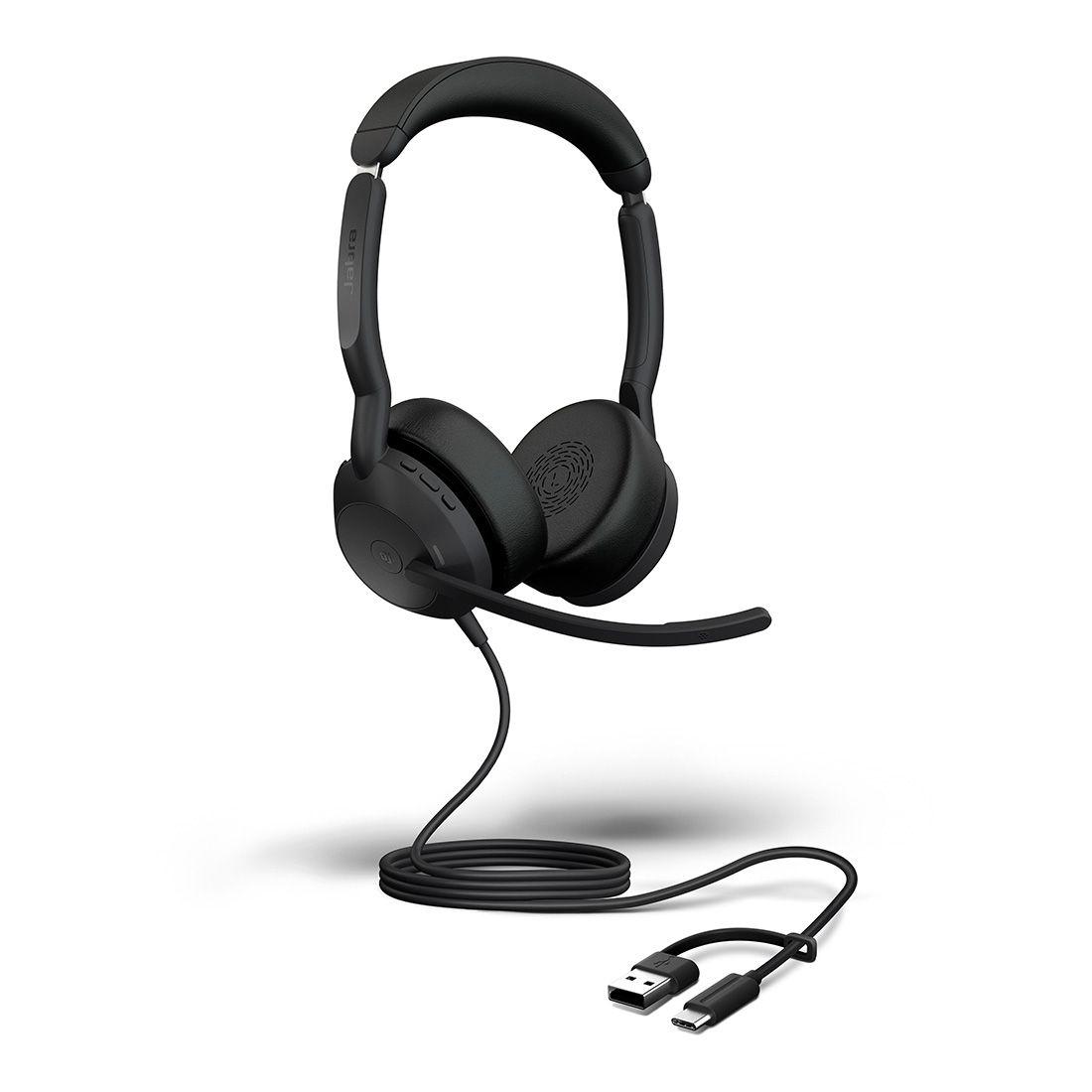 Jabra Evolve2 50, USB C/A MS Stereo Headset, Bluetooth®, 4 microphones, Active Noise Cancellation, Busylight, Call management, Air Comfort technology