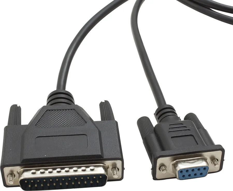 Serial Printer Cable DB9F-DB25M Black