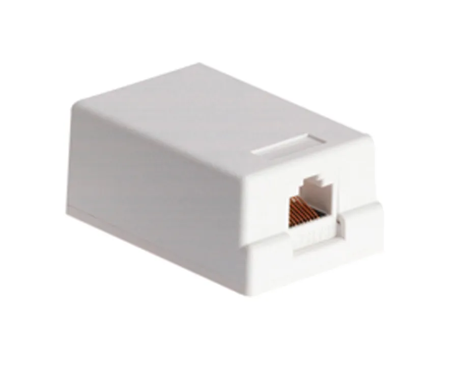 SURFACE MOUNT BOX 1 WAY CAT5E 8P8C WHITE