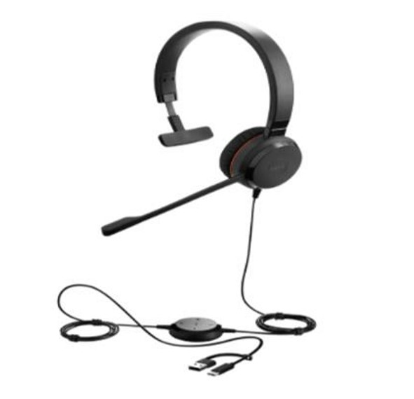 Jabra Evolve 30 II, USB C/A Mono UC, Great calls and music, Plug-and-play connectivity, Manage calls easily, Flexible connectivity via 3.5 mm jack