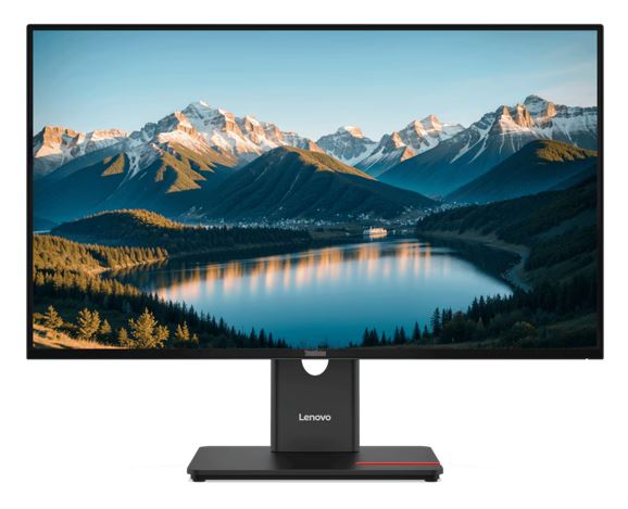 LENOVO ThinkVision T27Q-40 27' QHD Monitor IPS 2K 2560x1440 16:9 Height Adjustable Tilt Swivel pivot Anti-GlarE DP HDMI USB-C Hub VESA Black 3YR