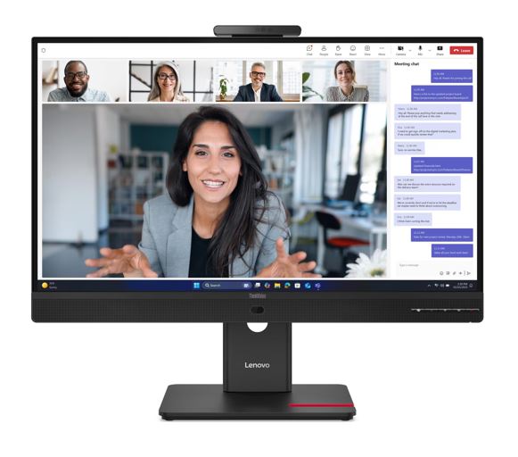 LENOVO ThinkVision T27QD-4V 27' QHD Monitor IPS 2K 2560x1440 16:9 120Hz Height Adjustable Tilt Swivel Pivot Webcam Speaker USB-C Hub LAN DP HDMI VESA
