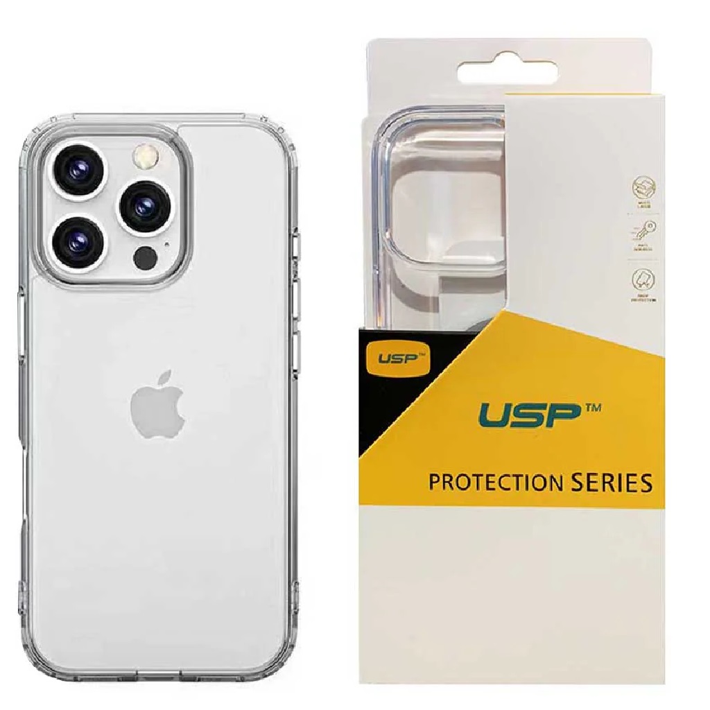 USP Apple iPhone 16 Pro Max (6.9') Clear Rock Shockproof Case - Ultra-thin, Lightweight, Non-slip, Crystal Clear,Strong & Durable, 5 Years Warranty