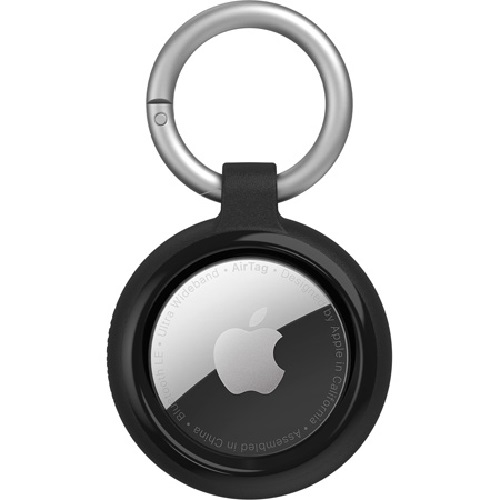 OtterBox Apple AirTag Sleek Case - Black (77-86958), Guards against bumps and dings, Attaches with a durable carabiner, Sleek design, 2 Years Warranty
