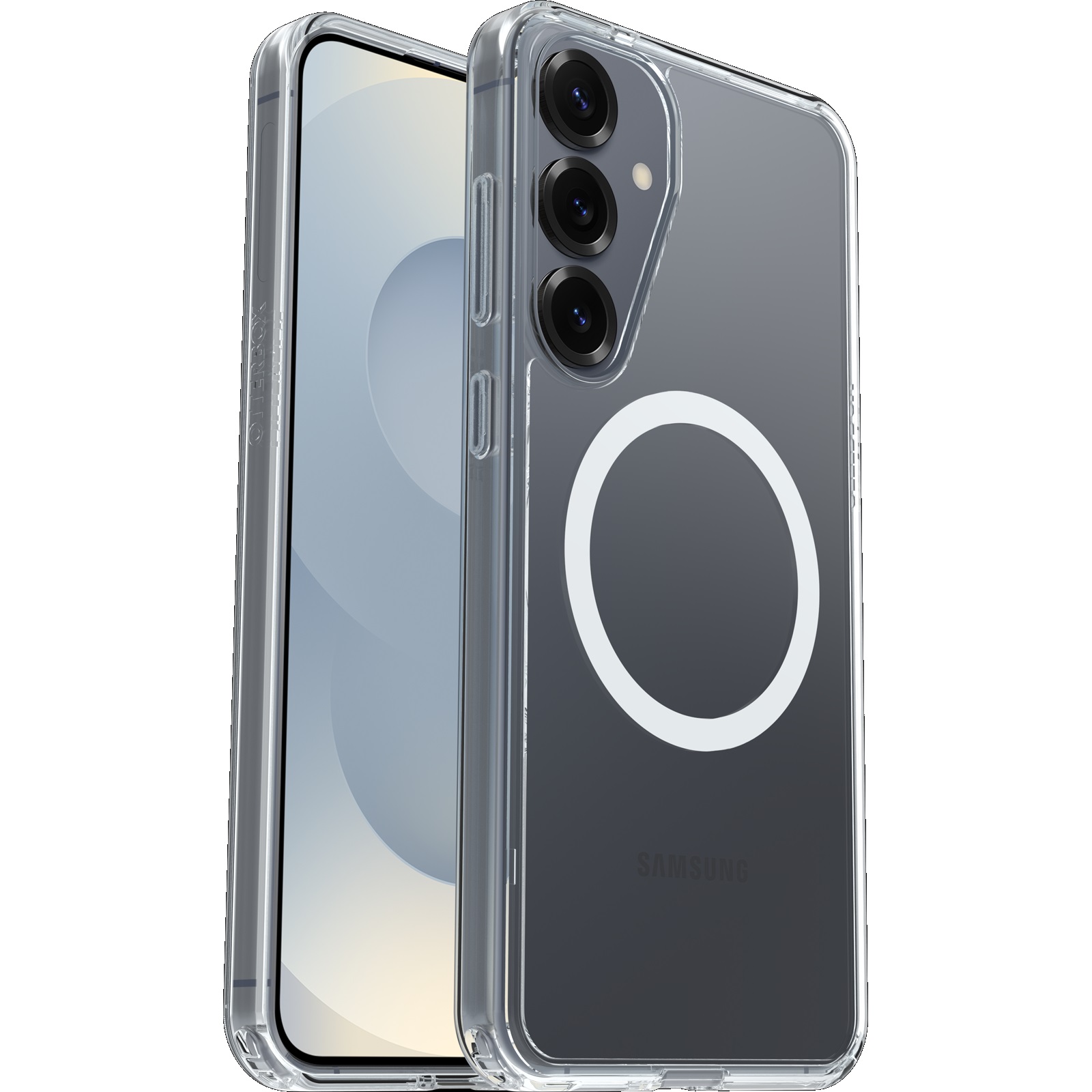 OtterBox Symmetry Clear Magnets Samsung Galaxy S25+ 5G (6.7') Case Clear - (77-97464), DROP+ 3X Military Standard, Raised Edges, 7 Years Warranty