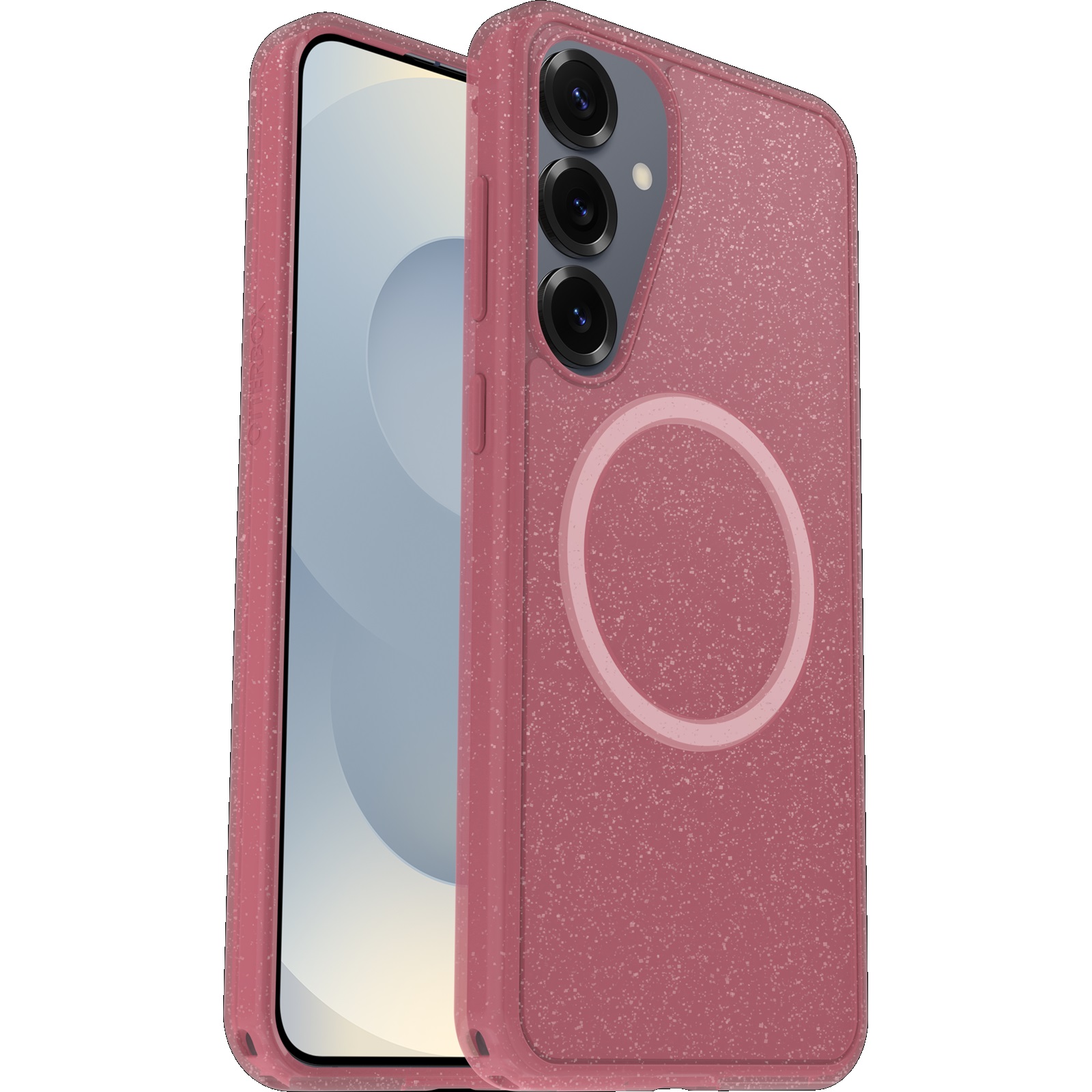 OtterBox Symmetry Clear Magnets Samsung Galaxy S25+ 5G (6.7') Case Foxberry (Pink) - (77-97599), DROP+ 3X Military Standard, 7 Years Warranty