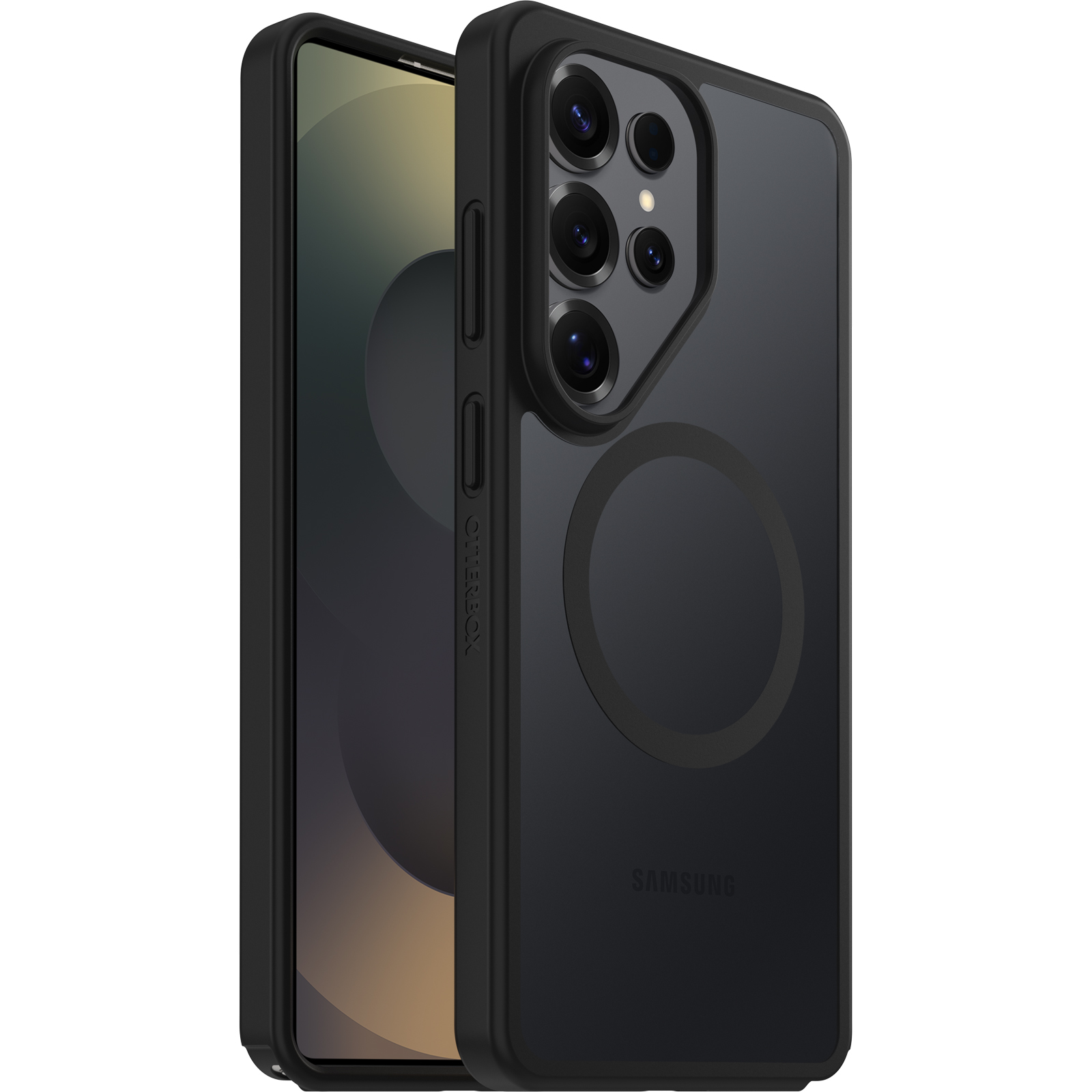 OtterBox React Magnets Samsung Galaxy S26 Ultra 5G (6.9') Case Black Crystal (Clear/Black) - (77-99937),DROP+ Military Standard, 7 Years Warranty