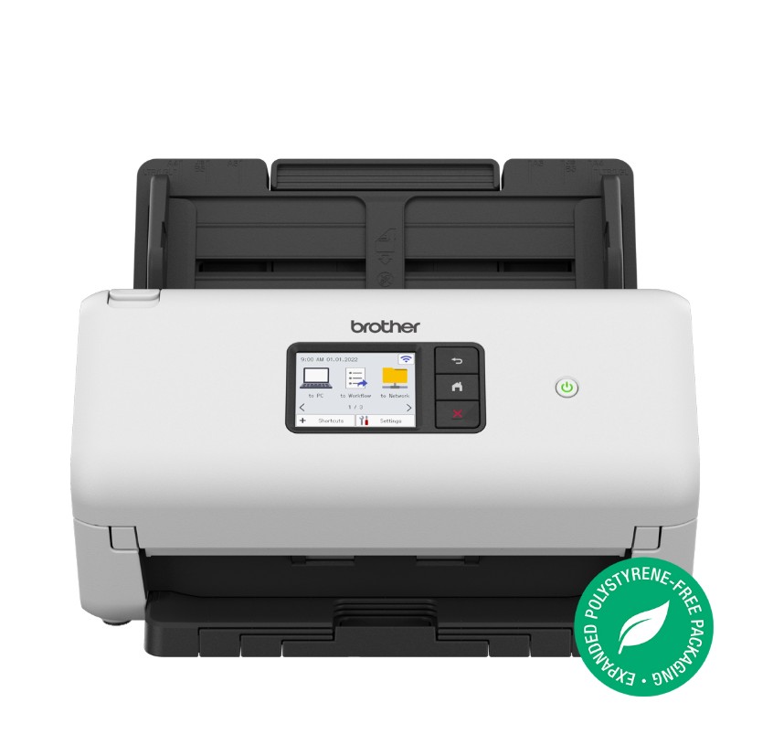 Brother ADS-3350W ADVANCED DOCUMENT SCANNER (40PPM) network scanner, w/ 7.1cm touchscreen LCD & WiFi (2.4G)