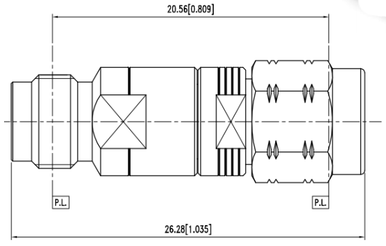Huang Liang 2.4 mm Female to 2.92 mm Male Adapter