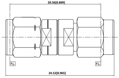 Huang Liang 2.4 mm Male to SMA Male Adapter