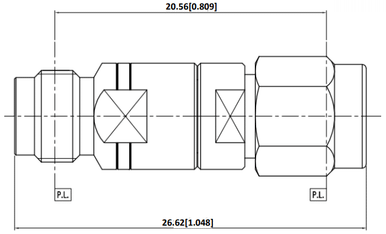 Huang Liang 1.85 mm Female to SMA Male Adapter