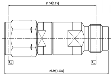 Huang Liang 2.4 mm Male to 2.4 mm Female Adapter