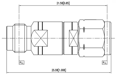 Huang Liang 1.85 mm Female to 2.4 mm Male Adapter