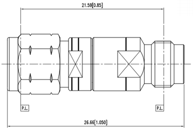 Huang Liang 1.85 mm Male to 2.4 mm Female Adapter