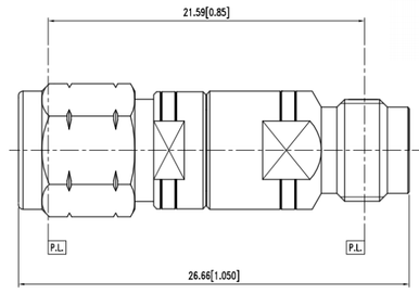 Huang Liang 1.85 mm Male to 1.85 mm Female Adapter