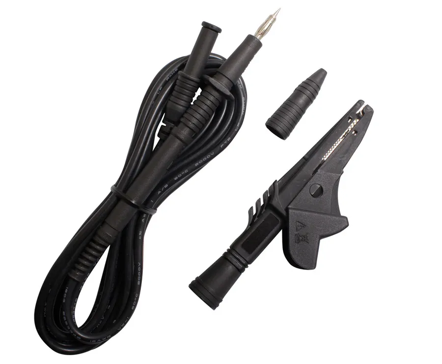 PVC Test Leads CAT IV black croc clip