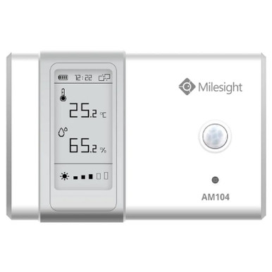 Milesight AM104 LoRaWAN Indoor Ambience Monitoring Sensor, Temp, Humidity, Motion, Light, IP30