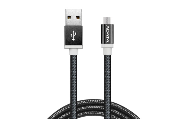 ADATA MicroUSB CABLE ALUMINIUM/KNIT BLACK - AMUCAL-100CMK-CBK