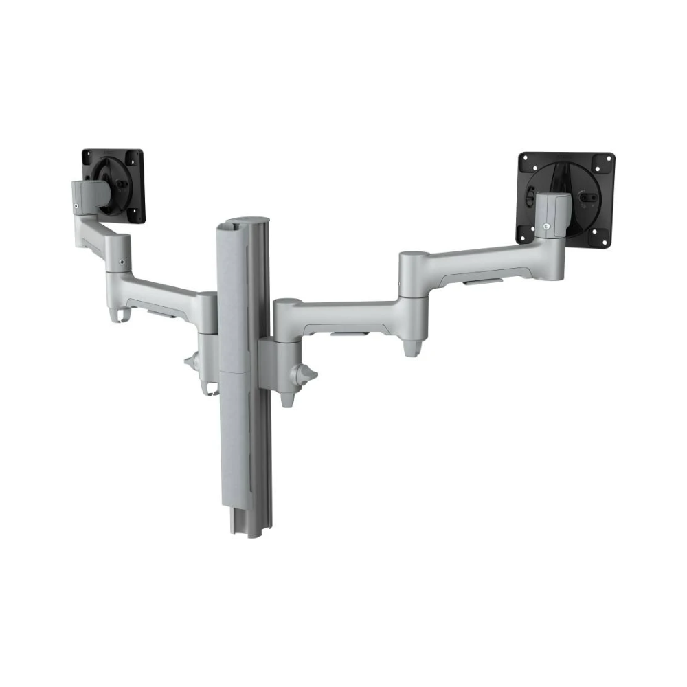 Atdec Dual Monitor Mount with Swing Arms - C-Clamp - Silver