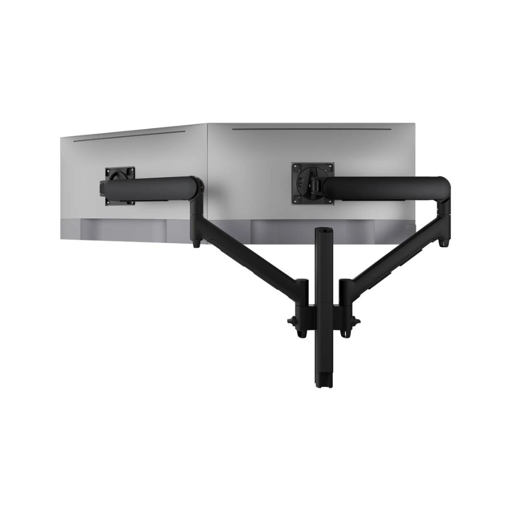 Atdec Dual Dynamic Monitor Arm Mount on Medium Post - Bolt Through - Black