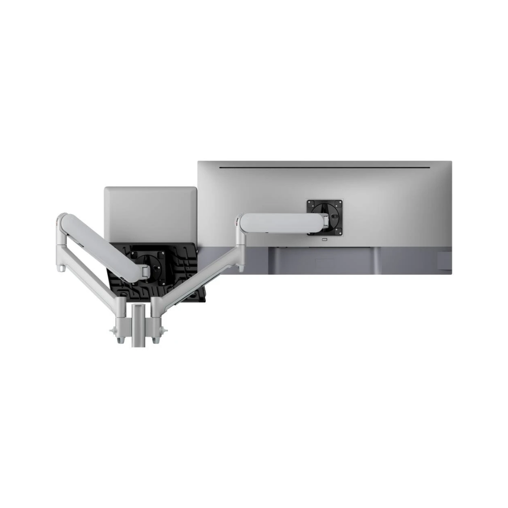 Atdec Laptop-Monitor Combo Mount - Bolt Through - Silver