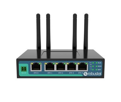 Robustel R2011-A-4L-A03AU Industrial Router, CAT-4, Dual-SIM, 5 x FE, WAN, WiFi, 2 x LTE Antenna + 2 x WiFi Antenna