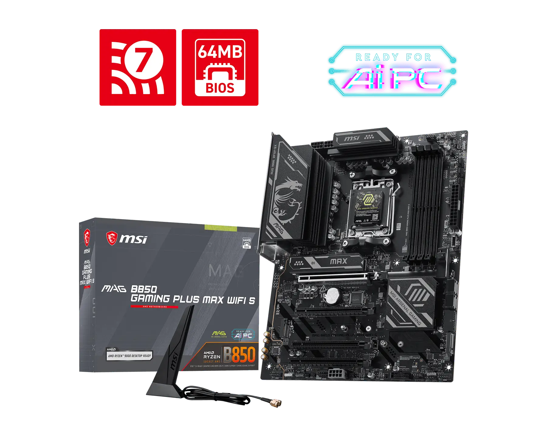 MSI B850 GAMING PLUS MAX WIFI S MOTHERBOARD