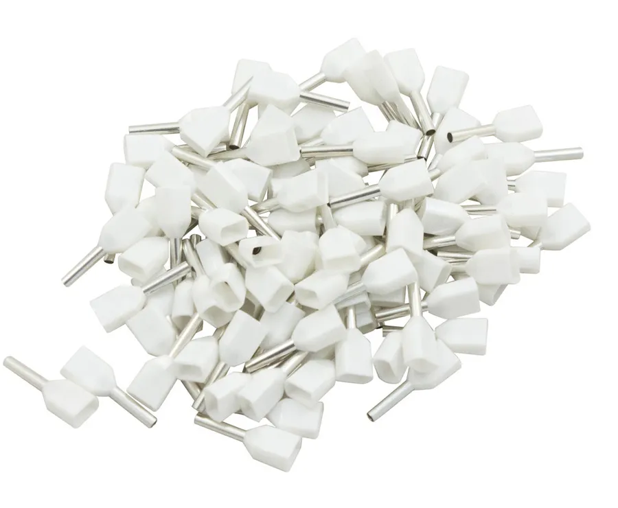 Twin Pre-Ins 2x0.50mm2 White HF (pack of 100)