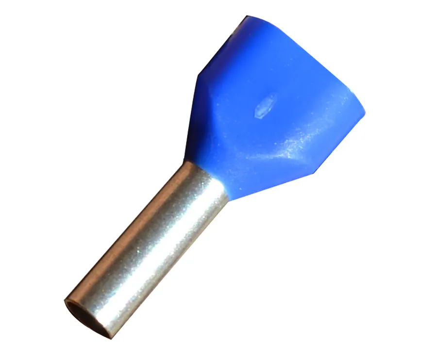 Twin Pre-Ins 2x2.5mm2 Blue HF (pack of 100)