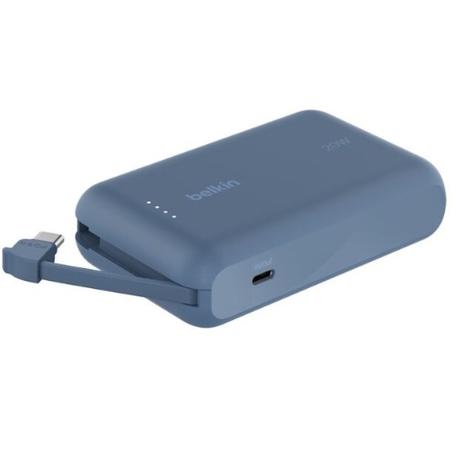 Belkin BoostCharge 10K Power Bank with Integrated USB-C Cable (5.7 cm) - Blue (BPB021fqBL), 2xUSB-C(20W), $2500 CEW, 2 Years Warranty