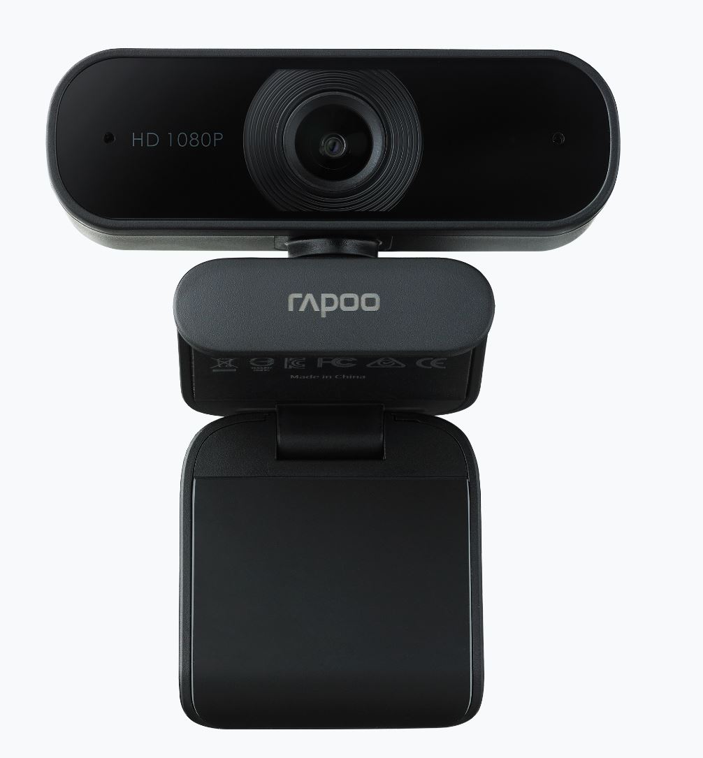 RAPOO C260 Webcam FHD 1080P/HD720P, USB 2.0, 95 degrees Wide Angle, Autofocus, Noise cancelling Mic. - Ideal for TEAMS, Zoom