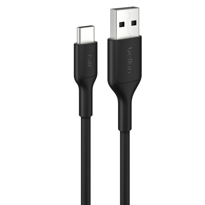 Belkin BoostCharge USB-C to USB-A Cable (3M) - Black (CAB021fq3MBK), 3A/15W, 480Mbps, 300K+ Bends, Apple, Samsung, USB-IF Certified, 2 Years Warranty