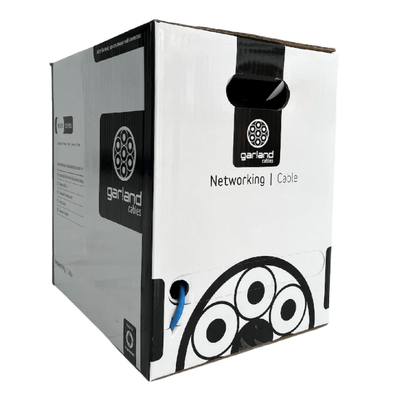 CAT6 Solid Core Cable UTP Blue 305m Plastic Reel Pullbox