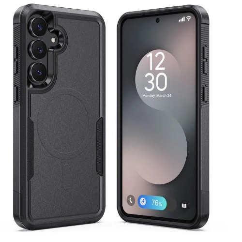 USP Rugged Samsung Galaxy S26+ 5G (6.7') Black Armor Light Case With Magsafe - Built-in magnets, Drop Protection, Raised Edges, 5 Years Warranty