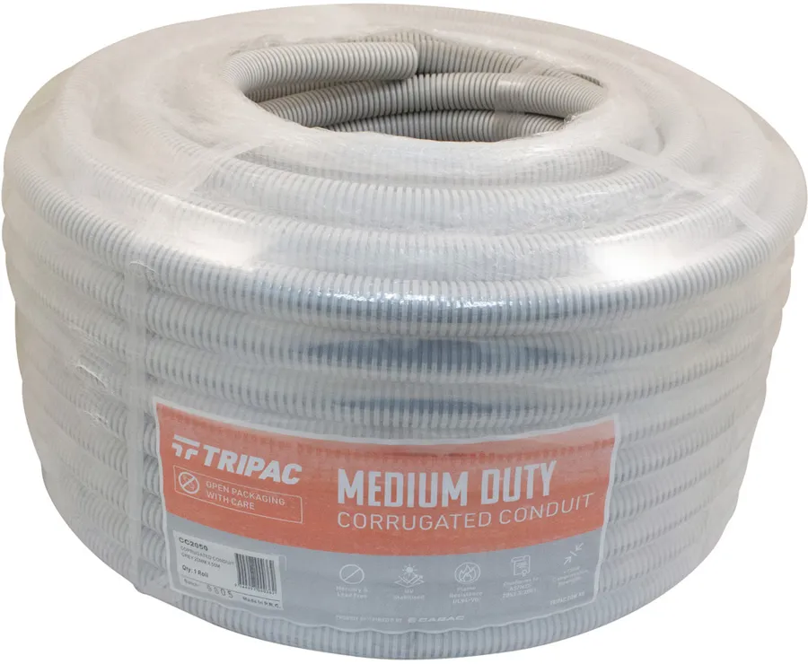 CORRUGATED CONDUIT GREY 20MM X 50M (roll)