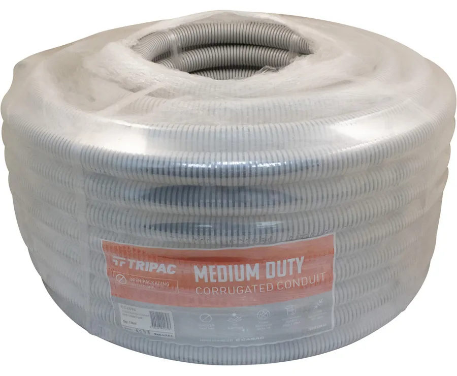 CORRUGATED CONDUIT GREY 25MM X 50M (roll)