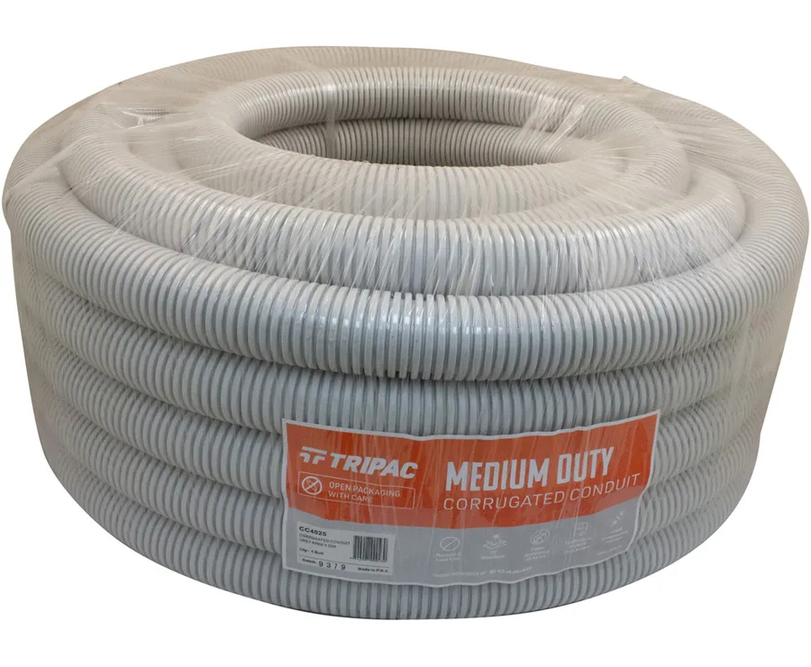 CORRUGATED CONDUIT GREY 40MM X 25M (roll)