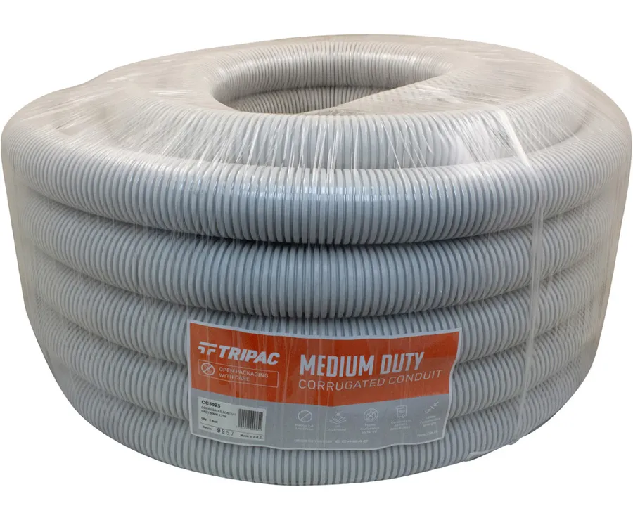 CORRUGATED CONDUIT GREY 50MM X 25M (roll)