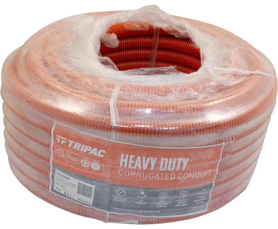 CORRUGATED CONDUIT ORANGE 20MM X 25M (roll)