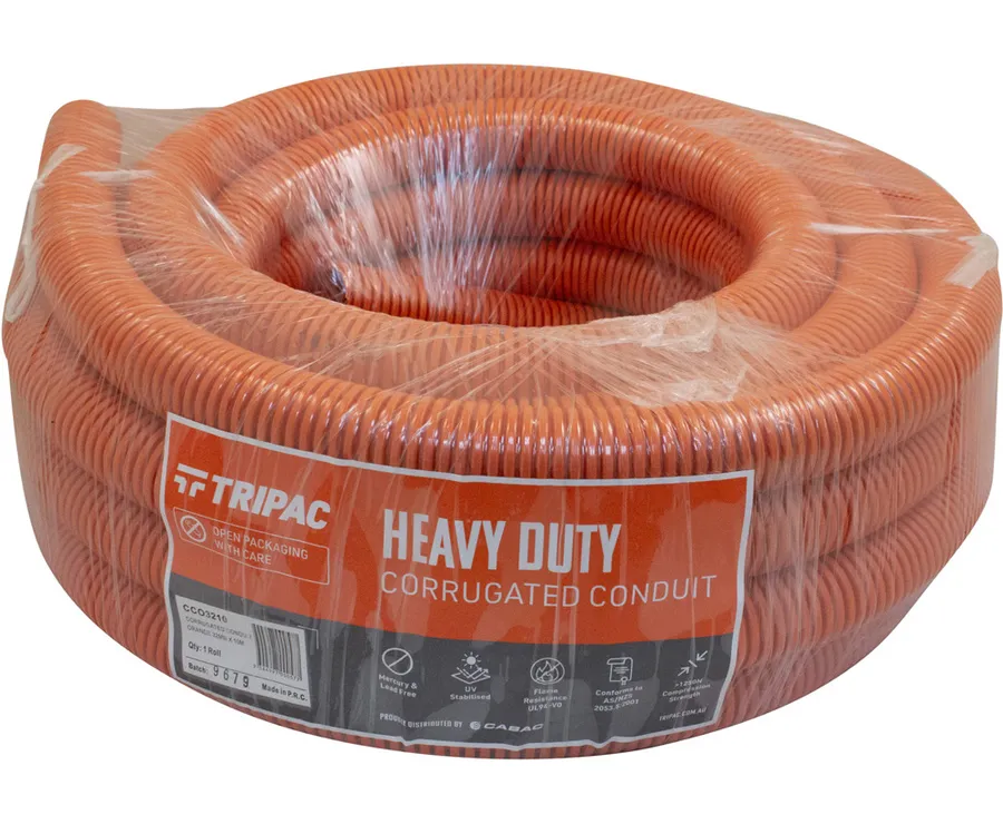 CORRUGATED CONDUIT ORANGE 32MM X 10M (roll)