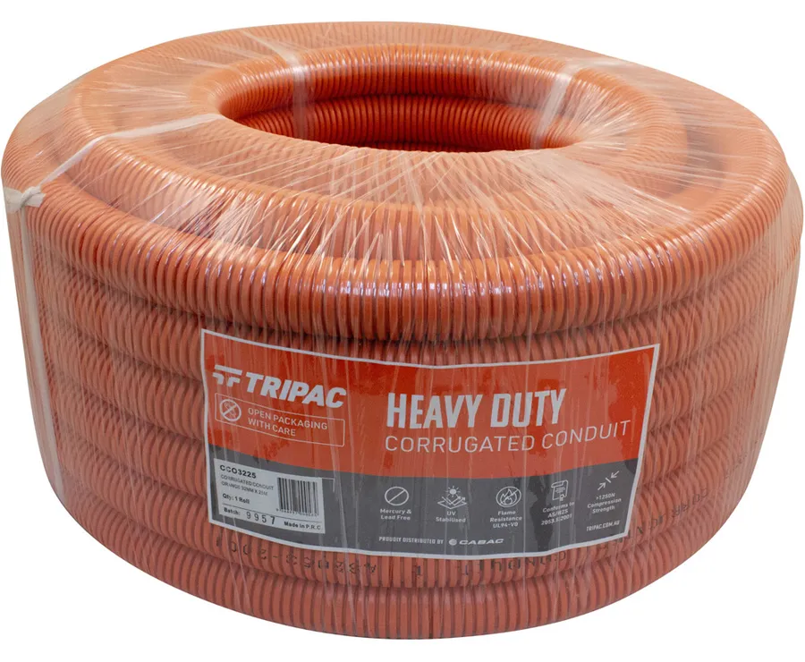 CORRUGATED CONDUIT ORANGE 32MM X 25M (roll)