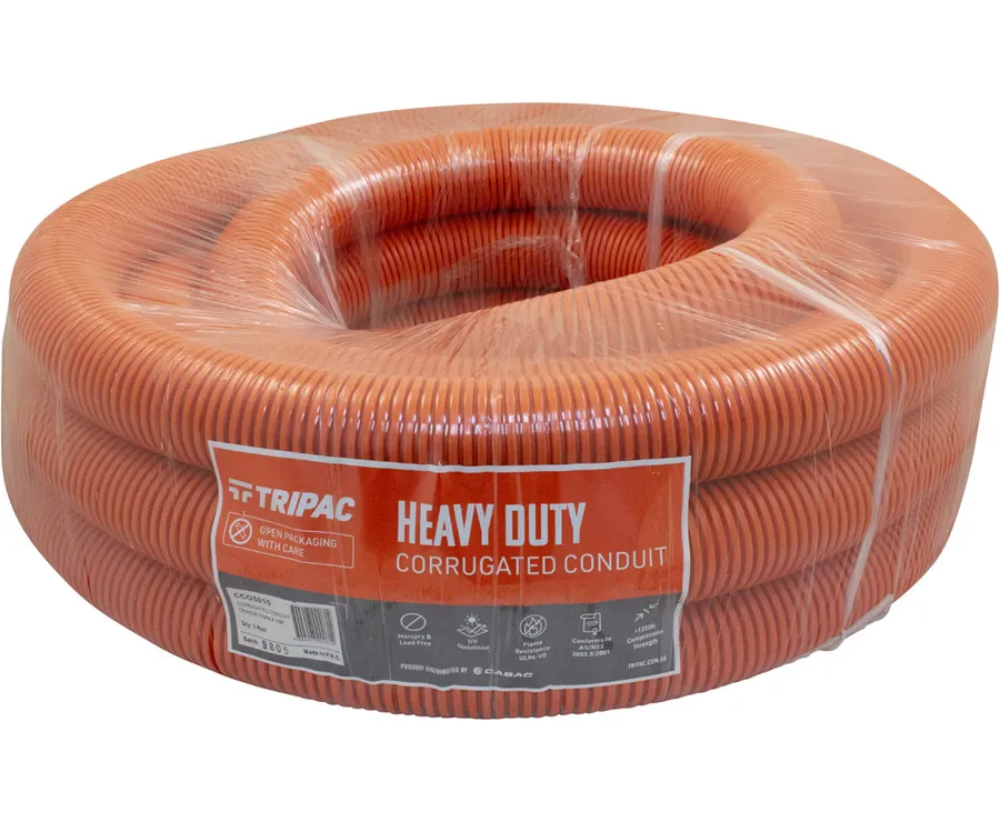 CORRUGATED CONDUIT ORANGE 50MM X 10M (roll)