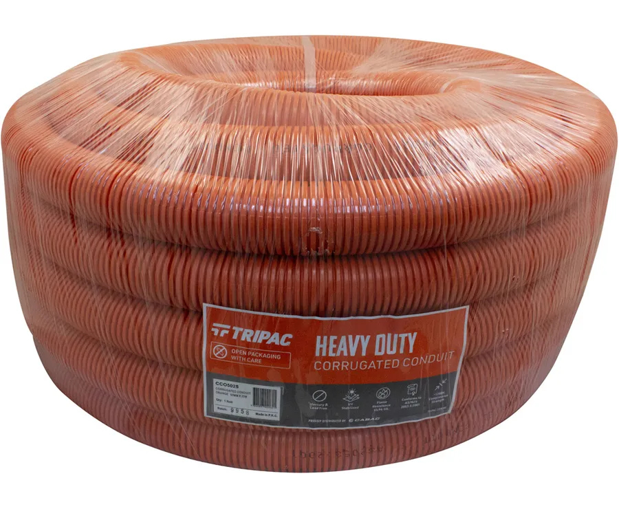 CORRUGATED CONDUIT ORANGE 50MM X 25M (roll)