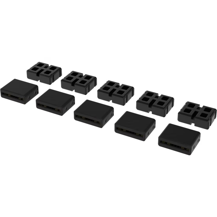Corsair iCUE LINK Connector Kit - Black, 5 Active Connectors,5 Passive Connectors, Replacement Connectors for iCUE LINK Products (LS)