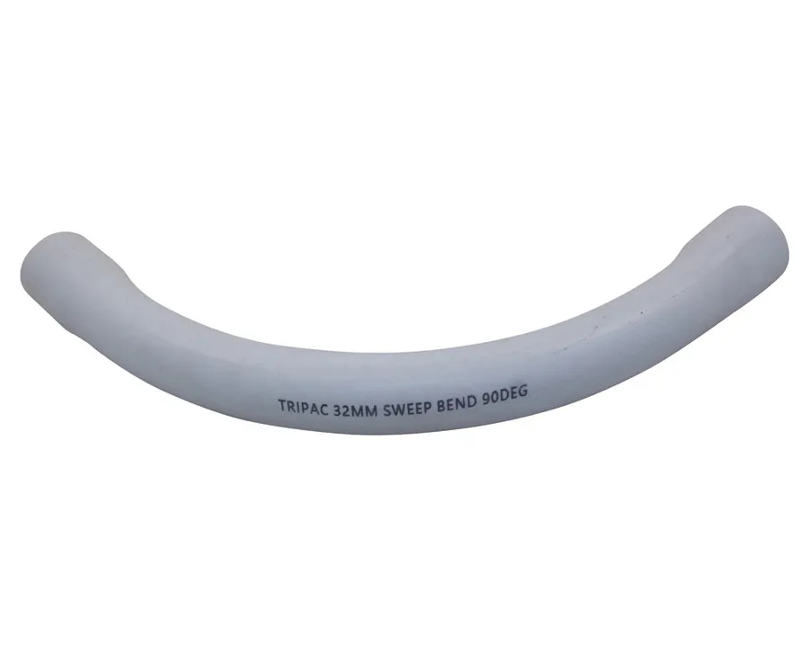 FITTING SWEEP BEND 90DEG COMM 32MM WHITE