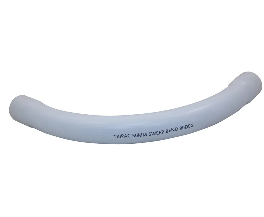 FITTING SWEEP BEND 90DEG COMM 50MM WHITE