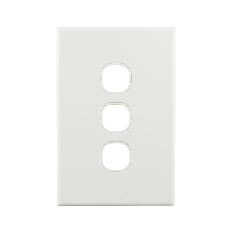 Basix S Series Grid Plate 3 Gang - White